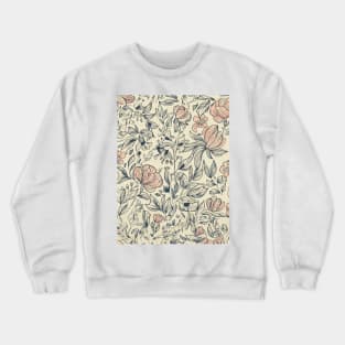 Floral Pattern Hand Drawn Sketch: Hand-Sketched Bloom Magic Crewneck Sweatshirt